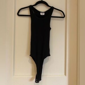 Re/done x Hanes black bodysuit ribbed XS